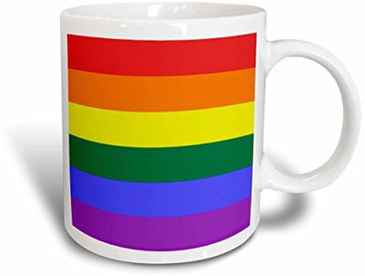 

3dRose Rainbow Flag Gay Lesbian Pride Icon, 11-Ounce Ceramic Mug(60 ml), Multicolor