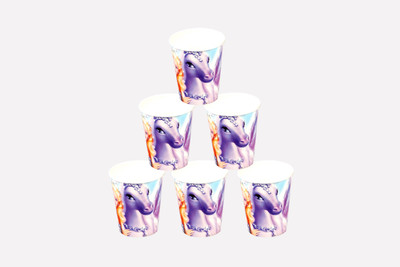 

Funcart Riding Princess Paper Mug(250 ml, Pack of 6), Multicolor