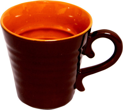 

Earthern Blue Contemporary Coffee Ceramic Mug(350 ml, Pack of 2), Brown
