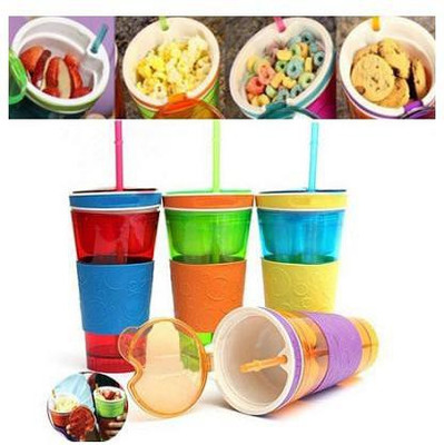

JLT 2 in 1 Snack & Drink cup Plastic Mug(350 ml), Multicolor