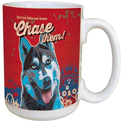 

Tree-Free Greetings Greetings 46164 Angi and Silas Chase Them Ceramic with Full-Sized Handle, 15-Ounce Ceramic Mug(60 ml), Multicolor