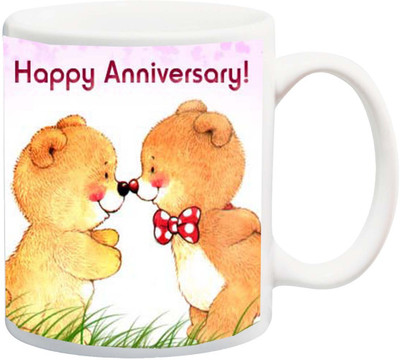

ME&YOU Gift for Husband/Wife/Mom/Dad/Couples/Lover;Happy anniversary printed Ceramic Mug(325 ml), Multicolor