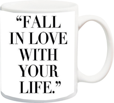 

ME&YOU Gift for Husband/Wife/Boyfriend/Girlfriend/Couple On Valentine's Day ''Fall in love with your life,,3D Printed Ceramic Mug(325 ml), Black