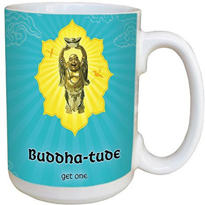 

Tree-Free Greetings Greetings 45482 Angi and Silas Buddhatude Ceramic with Full-Sized Handle, 15-Ounce Ceramic Mug(60 ml), Multicolor