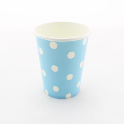 

Funcart Polka Dot Party Beverage Paper Mug(250 ml, Pack of 12), Blue