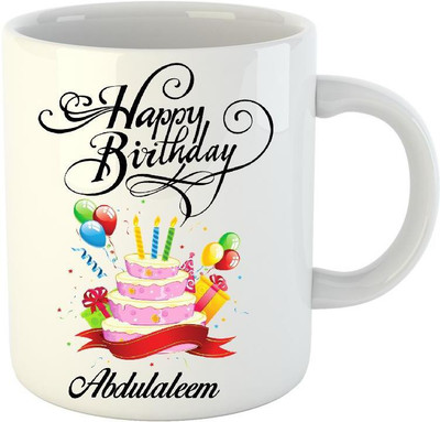 

HuppmeGift Happy Birthday Abdulaleem White (350 ml) Ceramic Mug(350 ml)