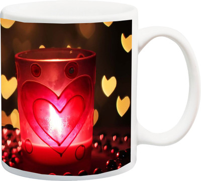 

ME&YOU Gift for Husband/Wife/Girlfriend/Boyfriend/Lover;"Special Beautiful Light red printed Ceramic Mug(325 ml), Multicolor