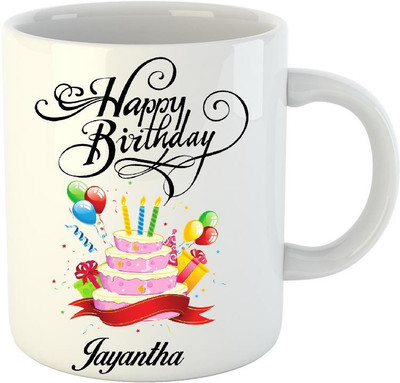 

Huppme Happy Birthday Jayantha White (350 ml) Ceramic Mug(350 ml)