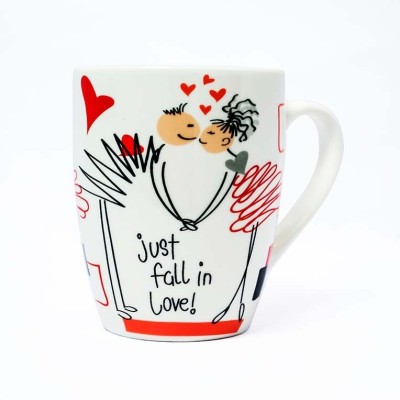 

Painting Mantra Fall in Love Ceremic Ceramic Mug, Red