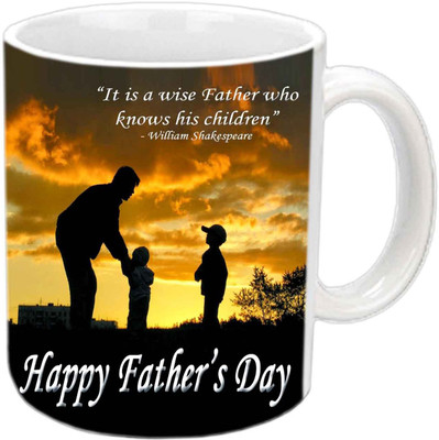 

Raj Laxmi Beautiful Sunset Design fathers day Wishes White Ceramic Mug(350 ml)