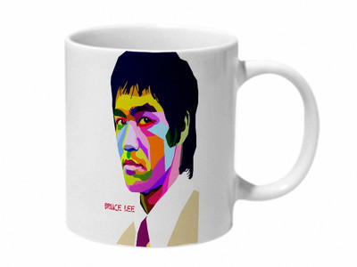 

Mooch Wale Bruce Lee Art Ceramic Mug(325 ml), Multicolor