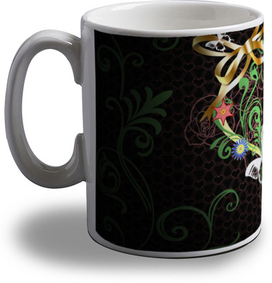 

Artifa Heart With Flowers And Butterfly Porcelain, Ceramic Mug(350 ml), Multicolor