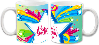 Empression Happy Birthday WHTA53 Ceramic Mug(325 ml), Multicolor