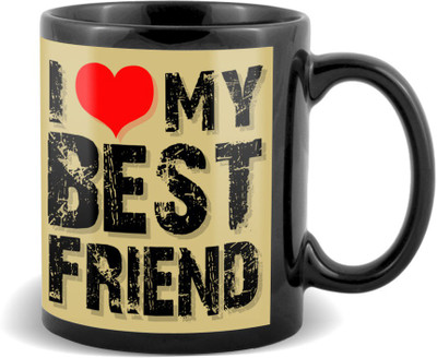 

SKY TRENDS I Love My Best Friend With Red Color Romantic Gifts For Birthday And Anniversary Black Coffee Ceramic Mug(320 ml)