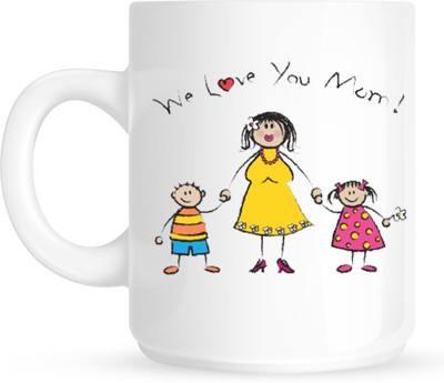 

HuppmeGift Love You Mom White Ceramic Mug(350 ml)