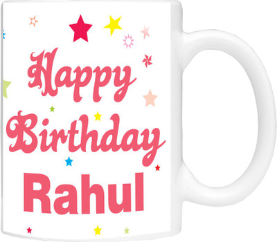 

Simbright rahul birthday Ceramic Mug(350 ml), White
