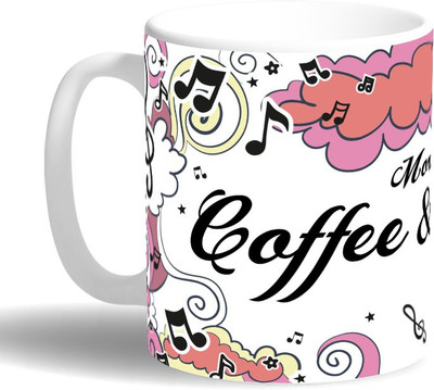 

PRINT OPERA Coffee and Music Ceramic Mug(330 ml), Multicolor