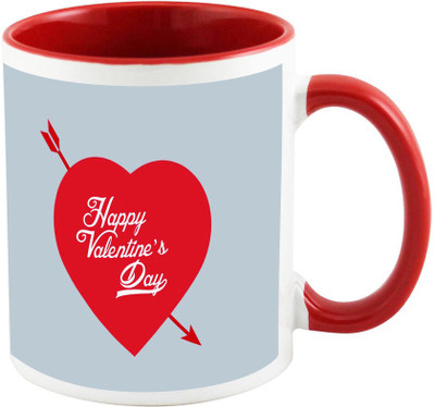 

AllUPrints Unique Gift On Valentines Day Red Ceramic Mug(325 ml)