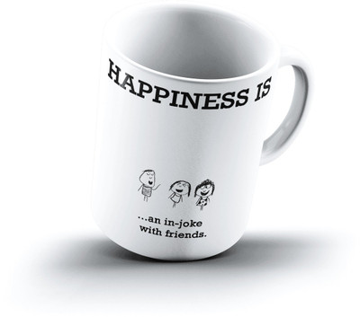 

Ucard Happiness Is1680 Bone China, Ceramic, Porcelain Mug(325 ml), Multicolor