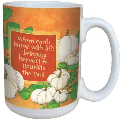 

Tree-Free Greetings Greetings lm43486 Harvest White Pumpkins by Robin Pickens Ceramic with Full-Sized Handle, 15-Ounce Ceramic Mug(60 ml), Multicolor