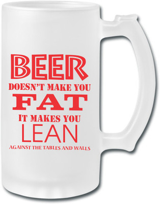 53% OFF on Printland Fat n Fun Glass Mug(500 ml)