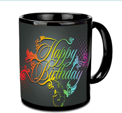 Raj Laxmi b'day branches colour black Ceramic Mug(350 ml)