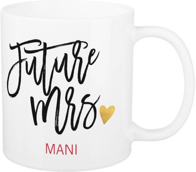 

Exoctic Silver Future Mrs.Mani Ceramic Mug(325 ml), Black;red