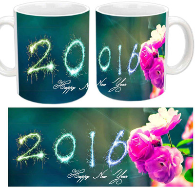 

Raj Laxmi New year beautiful flower cup Ceramic Mug(350 ml)