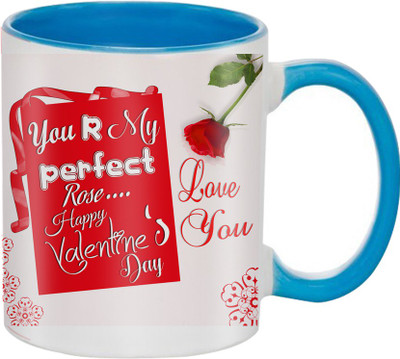 

SKY TRENDS Beautiful Special and Best Happy Valentine Gifts for Boyfriend Girlfriend Fiance Wife Husband Friends Birthday Anniversary013 Ceramic Mug(325 ml), Blue