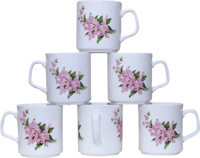 BedFab Cup-R Bone China(Multicolor, Pack of 6)