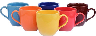 

Vargees CDI Multi-39 Ceramic Mug(130 ml, Pack of 6), Multicolor