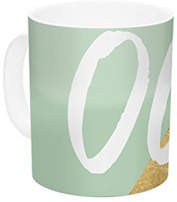 

Kess InHouse InHouse KESS Original Oui Gold Metallic Ceramic Coffee, 11 oz, Multicolor Ceramic Mug(60 ml)