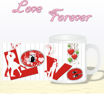 

Snapgalaxy L O V E Forever Ceramic Mug(320 ml), Multicolor