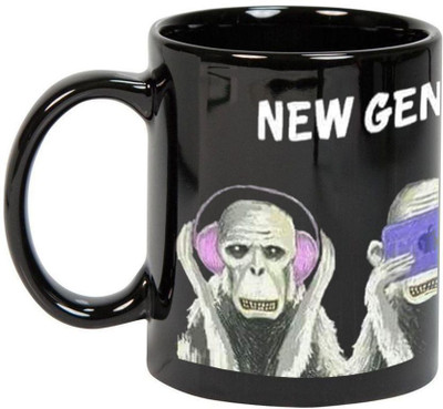 

Prithish New Generation Black Ceramic Mug(330 ml), Multicolor