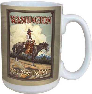 

Tree-Free Greetings Greetings 79440 Washington Cowboy by Paul A. Lanquist Ceramic with Full-Sized Handle, 15-Ounce, Multicolored Ceramic Mug(60 ml), Multicolor