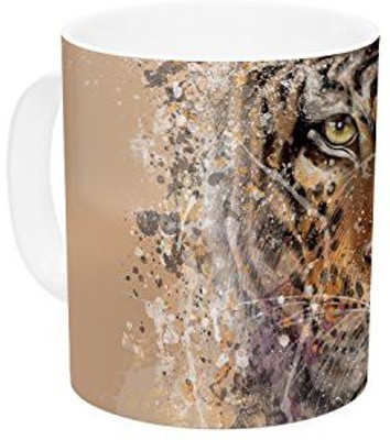 

Kess InHouse InHouse Geordanna Cordero-Fields My Tiger Orange Tan Ceramic Coffee, 11 oz, Multicolor Ceramic Mug(60 ml)