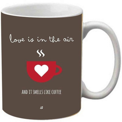 

Maison N Mode Love Is In The Air Coffee Ceramic Mug(330 ml), Multicolor