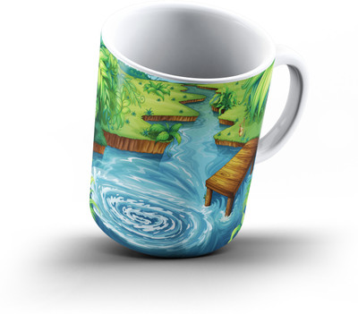 

Ucard Water Art395 Bone China, Ceramic, Porcelain Mug(325 ml), Multicolor