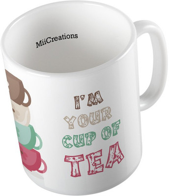 

MiiCreations Printed ,I' M Your Cup Of Tea Ceramic Mug(325 ml), Multicolor