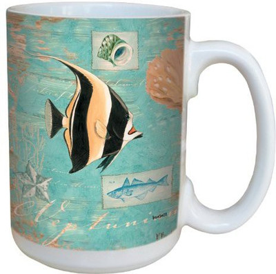 

Tree-Free Greetings Greetings lm43403 Elegant Neptunian Exotic Fish by Paul Brent Ceramic with Full-Sized Handle, 15-Ounce Ceramic Mug(60 ml), Multicolor