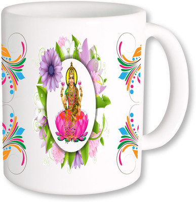 

PhotogiftsIndia Jai Laxmi Mata Ceramic Mug(325 ml), Multicolor