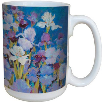 

Tree-Free Greetings Greetings lm43734 Irresistible Iris by Nel Whatmore Ceramic, 15-Ounce Ceramic Mug(60 ml), Multicolor