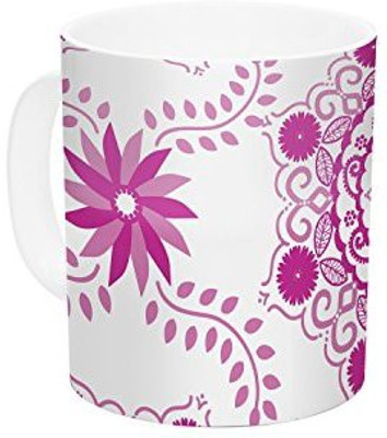 

Kess InHouse InHouse Anneline Sophia Let's Dance Fuchsia Pink Floral Ceramic Coffee, 11 oz, Multicolor Ceramic Mug(60 ml)