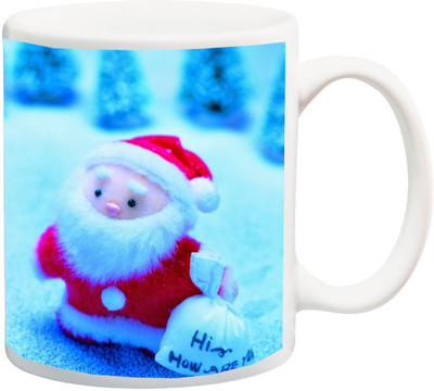 

ME&YOU Gift for Children/Kids On Christmas;Santa Claus Printed Ceramic Mug(325 ml), Multicolor