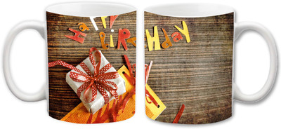 

Empression Happy Birthday WHTA81 Ceramic Mug(325 ml), Multicolor