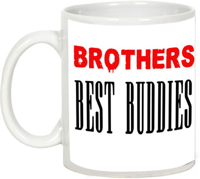 

AllUPrints Gift For Rakhi - Brothers Are Best Buddies Ceramic Mug(325 ml), White