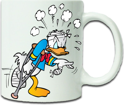

Maison N Mode Thinking Duck Coffee Ceramic Mug(330 ml), Multicolor