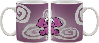 

Artifa Pink Elephant Porcelain, Ceramic Mug(350 ml), Multicolor
