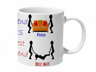 

Mooch Wale Friend Vs Best Friend Ceramic Mug(325 ml), Multicolor