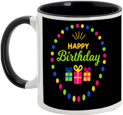 

AllUPrints Amazing Gift For Friend On Birthday Ceramic Mug(325 ml), Black